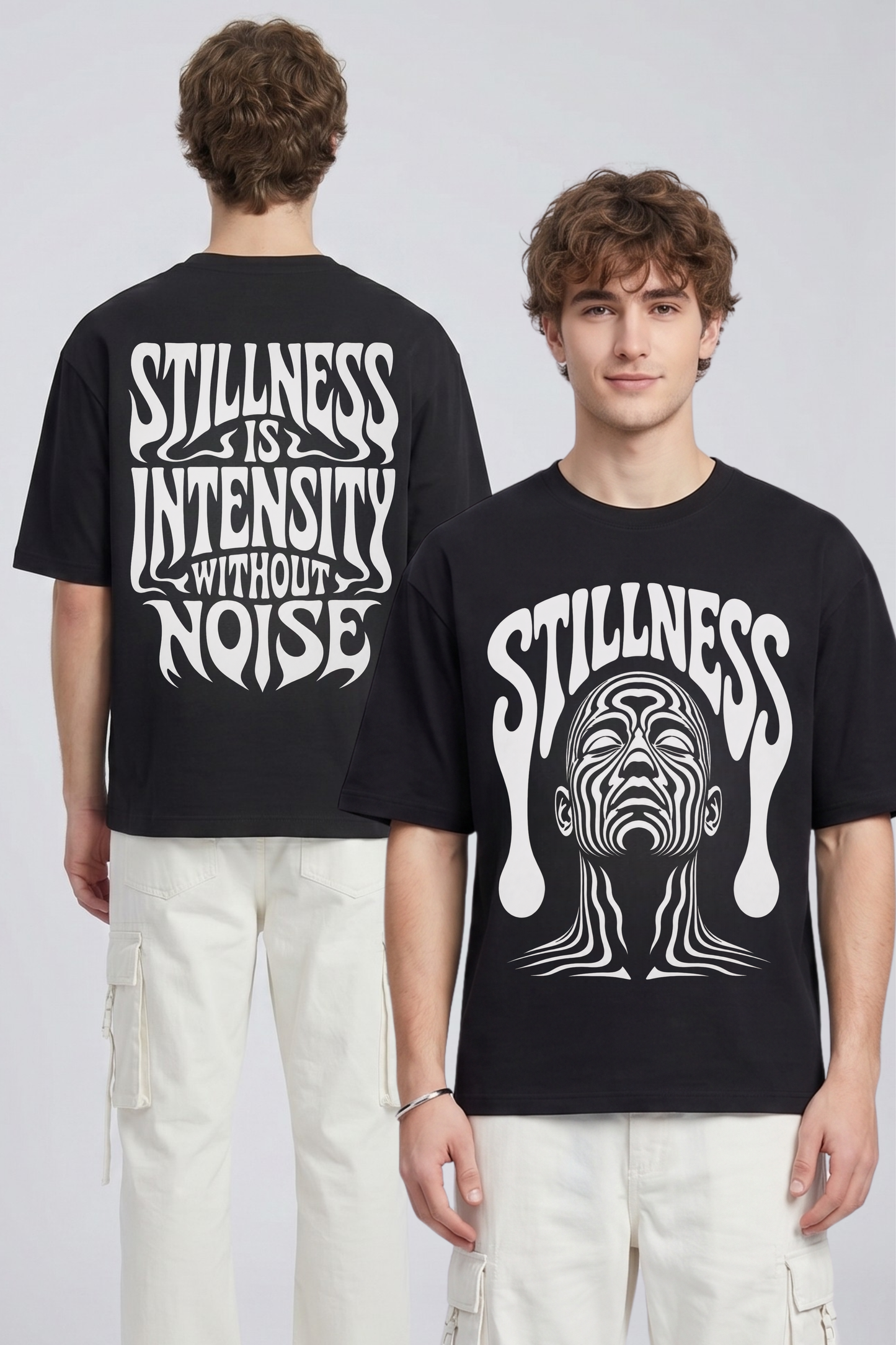 Men's Stillness Graphic Printed Oversized T-shirt