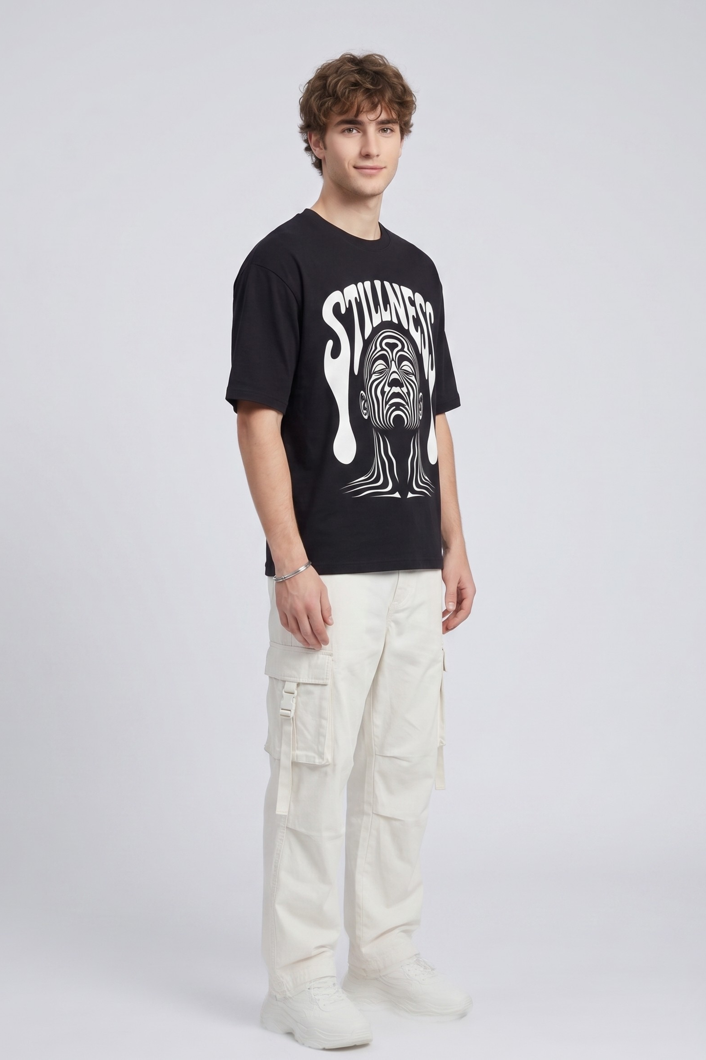Men's Stillness Graphic Printed Oversized T-shirt