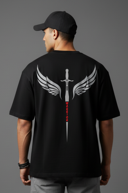 Men's Warrior Graphic Printed Oversized T-shirt