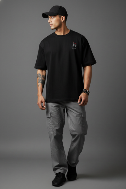 Men's Warrior Graphic Printed Oversized T-shirt