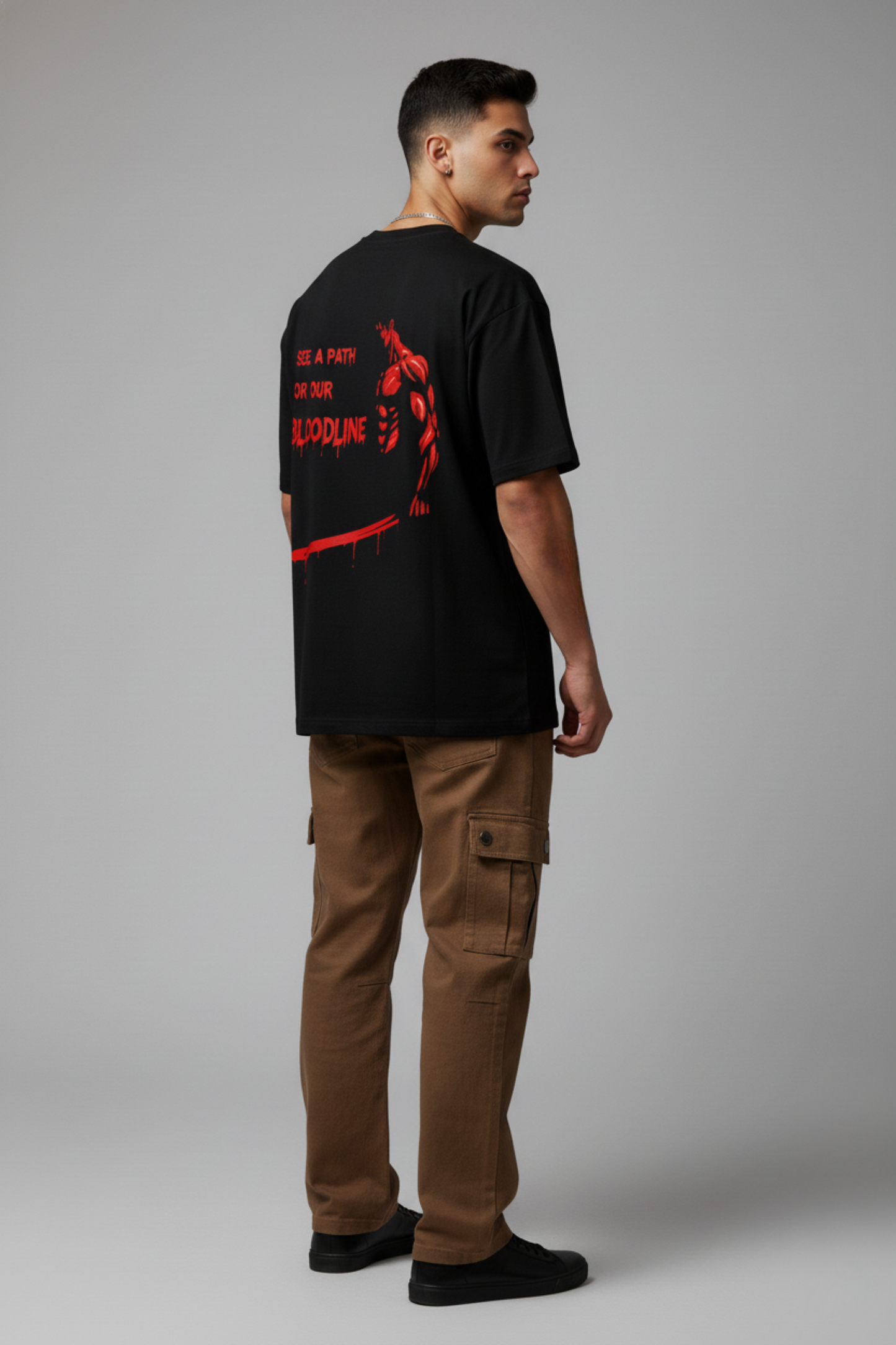 Men's Conquer Graphic Printed Oversized T-shirt