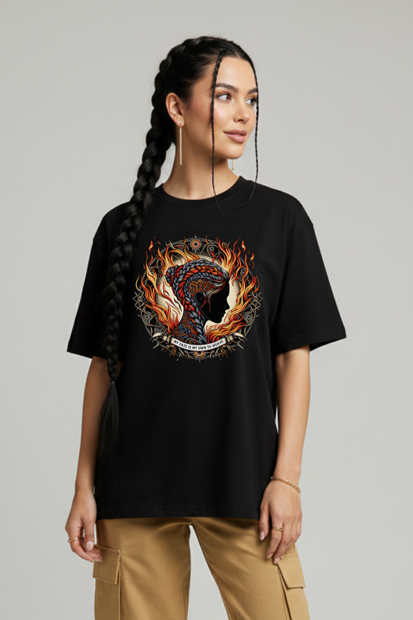 Women's Warrior Graphic Printed Oversized T-shirt